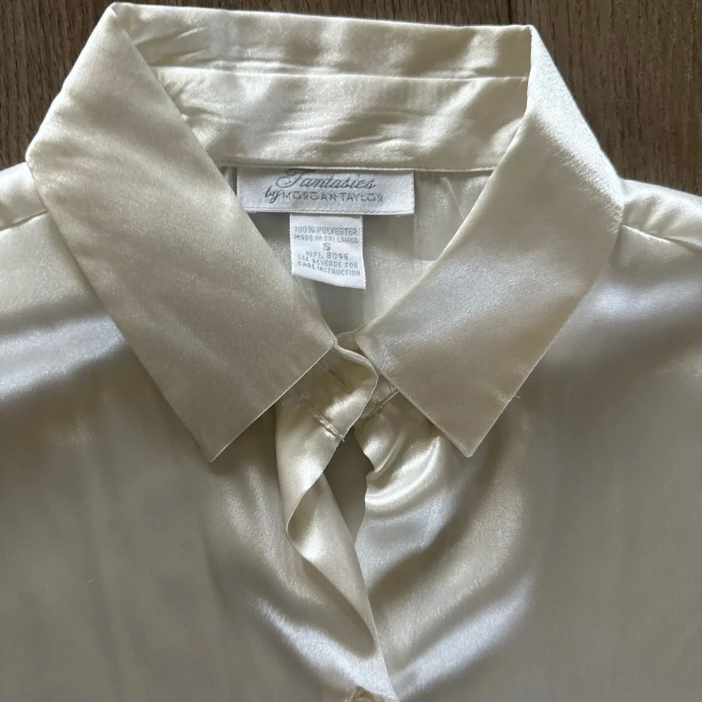 2 NWT Morgan‎ Taylor Intimates Womens Layered Nightgown Collared Ivory Small